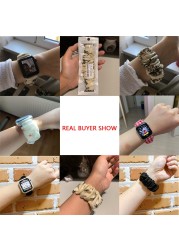 Scrunchie Elastic Watch Straps Watchband for Apple Watch Band Series 6 5 4 3 38mm 40mm 42mm 44mm for iwatch strap bracelet 6 5 4