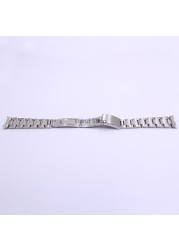 CARLYWET 19 20mm Stainless Steel Silver Middle Polish Hollow Curved End Solid Screw Quick Strap for Vintage