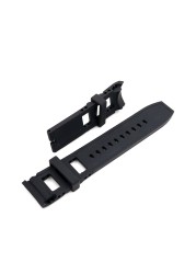 CARLYWET - High quality silicone rubber watch strap, black, for men and women, without buckle