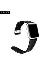 URVOI Strap for Apple Watch Series 7 6 SE 5 4 3 41 45mm Genuine Swift Leather Loop for iWatch Wristwatches Classic Pin Buckle Handmade