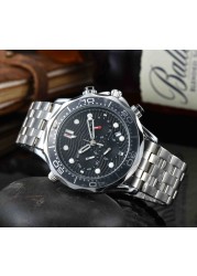 Fashion Luxury Casual Stainless Steel High Quality Sport Dial Man Quartz Watch Wristwatch for Men Relogio