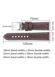 Genuine Leather Watch Band 20mm 22mm 24mm Cowhide Vintage Wrist Strap Strap for Samsung Galaxy Watch Bracelet Deployment Clasp