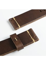 San Martin Quick Release Leather Watch Strap Premium Horween Cowhide Strap 20mm Flexible Replacement Watches Pin Buckle