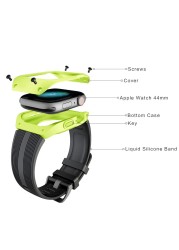 Band For Apple Watch 38 42 40mm 44mm Sport Strap Bracelet For iWatch Series 6543 Full Protective Silicone Rubber Wristband Cover