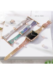 Women Bling Diamond Strap for Apple Watch 7 6 5 41 45 38 42mm Silicone Band for iwatch 4 3 40 44mm Colorful Shiny Gel Bracelet