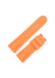 CARLYWET - Replacement Watch Strap, 22 24mm Water Resistant Silicone Rubber, High Quality, Brown, Gray, For Panerai Lighting