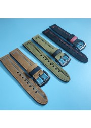 Leather Strap for Samsung Galaxy Watch 46mm 42mm Watch3 45mm 41mm/Active 2 44mm 40mm/Gear S3 Band Bracelet Watchband Replacement