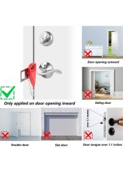 Portable Door Lock Safety Latch Metal Lock Home Room Hotel Anti-theft Security Lock Travel Residence Safety Door Loc