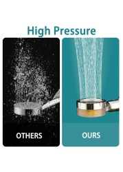 New Turbo Fan Shower Head Water Saving High Quality 360 Degree Pre-Flow With Extended Rainfall Shower Head Fan With Stand