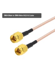 RG316 SMA Male to SMA Male RF Plug Pigtail Jack Connector WIFI Extension Cable RF Coaxial Wire Adapter Wire BEVOTOP 5cm-30m