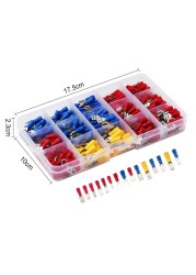 280pcs/set Cable Lugs Assortment Kit Flat Wire Female and Male Insulated Electrical Wire Connectors Cable Terminals Crimp Terminal Set Kit