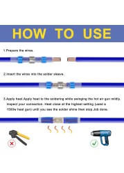 Haisstronica 250/500pcs Welding Wire Connectors Marine Grade Heat Shrink Wire Connectors Heat Shrink Butt Connectors