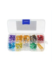 100pcs/set Car Truck Micro Miniature Blade Fuse 3A 5A 7.5A 10A 15A 20A 25A 30A Amp With Plastic Box Assortment Send Clip