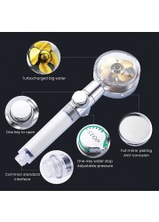 Turbo Fan Water-saving Shower Head and Stand High Reassure Rainfall Shower with Fan Bathroom Accessories