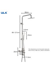 ULA Shower Faucet Stainless Steel Bathroom Bathtub Faucet Shower Mixer Faucet Black Shower Tap Head Rainfall Shower Tools