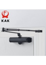 KAK Automatic Door Closer 2 Spring Hydraulic Buffer Adjustable Door Stopper Speed ​​Mute Closing for 25 to 80kg Door Hardware