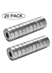 20pcs Multifunction 608ZZ Ball Bearings Carbon Steel Single Row 8x22x7mm ABEC-7 Deep Groove Miniature Bearings Replacement