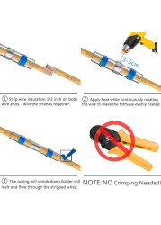 800/300/250pcs Insulator Welding Wire Connectors - Heat Shrink Welding Connectors - Waterproof Welding Butt Connector Kit Insulated