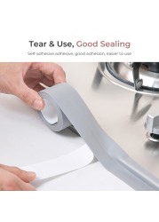 Sealing Tape Bathroom Shower Sink Bath Caulking Tape White PVC Self-adhesive Waterproof Wall Tape New for Bathroom Kitchen