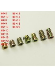 20pcs M4 M5 M6 M8 M10 Zinc Alloy Thread for Wood Insert Nut Flange Hex Drive Head Furniture Nuts