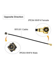 5pcs U.fl IPEX1 Male to IPEX4 MHF4 Female Connector RF0.81 RF Coaxial Cable Pigtail WiFi Antenna Extension Cord Jumper Adapter