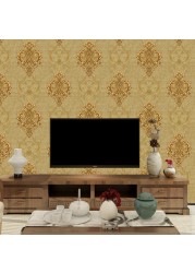 Modern Home Decoration PVC 3D Wallpaper Roll Moisture-proof Heat Insulation Beige 3D Wallpaper Bedroom Living Room Decoration