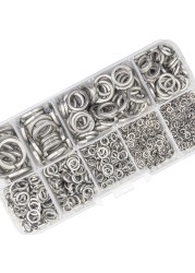 480pcs 304 Stainless Steel Spring Lock Washer Assortment Set, 9 Sizes - M2 M2.5 M3 M4 M5 M6 M8 M10 M12