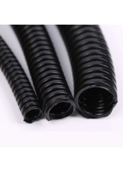 2M Insulation Corrugated Tube Pipe Nylon Wire Harness Casing Cable Sleeves Cord Duct Cover Auto Car Mechanical Line Protector