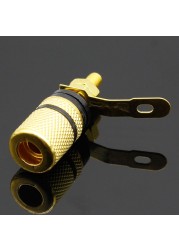 2pcs Gold-plated speaker, banana jack connector, hook terminal, suitable for 4mm banana plugs