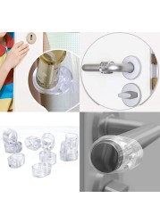 5pcs Silicone Door Handle Stopper Transparent PVC Knob Buffer Protection Wall Shock Absorber for Home Kitchen Bedroom