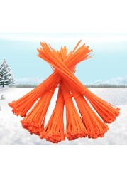 Self-Locking Plastic Nylon Wire Cable Zip Ties 100pcs Orange Cable Ties Connecting Ring Cable Various Specifications