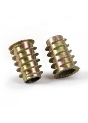 10/20/30/50pcs M4 M5 M6 M8 M10 Zinc Alloy Thread for Wood Insert Nut Flange Hex Drive Head Furniture Nuts