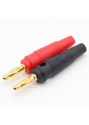 4pcs New 4mm Plugs Pure Copper Gold Plated Musical Speaker Cable Wire Pin Banana Plug Connectors