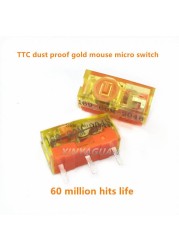 10pcs New Style Original TTC Dust Gold Chain Mouse Micro Switch 3 Pin Gold Contactor 30 60 80 Million Clicks Lifetime