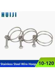 304 Stainless Steel Wire Hoop, Double Wire Hose Hoop, Strong Wire Hoop, Rubber Hose Clamp, Hose Hoop, Hose Hoop