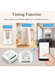 Tuya Smart WiFi and Rf Light Switch 433MHz Kinetic Wall Switch No Battery Needed Wireless Remote Control Timing 220V 16A for Alexa