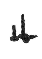 Cross Round Head Round Head Drilling Screw With Pad Self Tapping Screws With Washer Black 410 Stainless Steel M4.2 M4.8