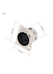 10pcs 3/4/5 Pins XLR Male Plug Female Socket Connector, Panel Mount, Zinc Alloy Shell Brass Connections, Silver and Black Housing