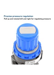 AR2000 1/4'' Mini Pneumatic Air Pressure Relief Control Compressor Regulator Treatment Units Valve Gauge Fitting