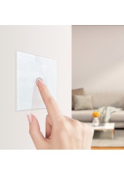 Livolo Luxury Wall Touch Sensor Switch, EU Standard 1 Gang 1Way Light Switch, Crystal Glass 220-250, C701-1/2/5