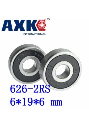 Axk 50pcs Free Shipping Double Rubber Seal Cover Deep Groove Ball Bearing 626-2rs 6*19*6 Mm