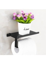 Toilet Paper Holder with Shelf for Bathroom Shelf Wall Mounted Towel Toilet Roll Holder Tissue Holder Box Bathroom Accessories