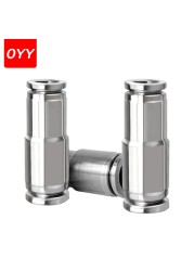 10pcs 304 Stainless Steel Reducer Fittings Straight Trachea Quick Connector PG8-6/10-8/12-6 Pneumatic Fittings