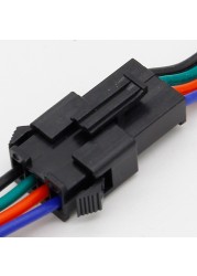 Wholesale 10 pairs 4pin JST Connector Male Female Cable for SMD 5050/3528 RGB Colorful LED Strip Wire WS2801 LPD8806 RGB LED Strip