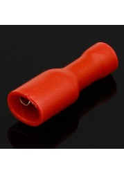 200pcs 100 red + 100 blue fully insulated 4.8mm female spade connector crimp terminal