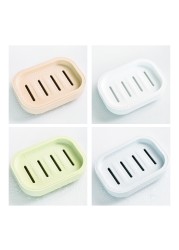 Japanese style simple and innovative thickening square plastic baby soap box double lid soap dish toilet drain domestic soap box