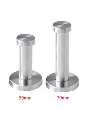 Silver Robe Towel Hook Cylinder Utility Bathroom Sturdy Stainless Steel Coat Wall Mount