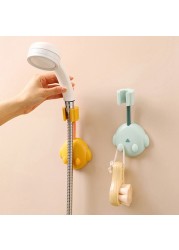 Cartoon Shower Head Holder 360 Degree Adjustable Self Adhesive Shower Head Bracket Wall Mount Holder Spa Universal Bathroom Accessories