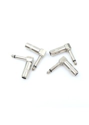 4pcs 1/4 inch 6.35mm L-shaped jack right angle male mono plug connector for guitar audio