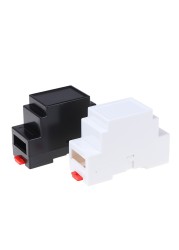 1pc 88x37x59mm Plastic Box Electronics Project Case Din Rail PLC Junction Box White Black Color